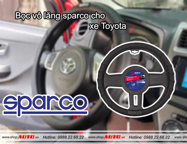 Bọc vô lăng sparco cho xe Toyota Vios