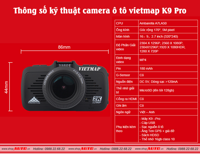 Camera hành trình Vietmap K9 Pro