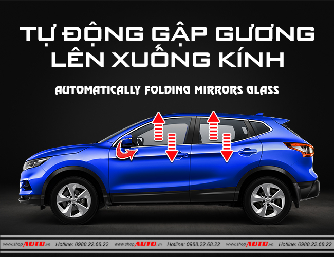 gập gương lên xuống kính xe Mazda CX5