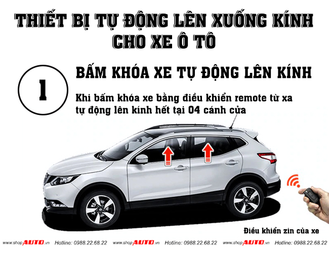 Lên xuống kính tự động xe ô tô