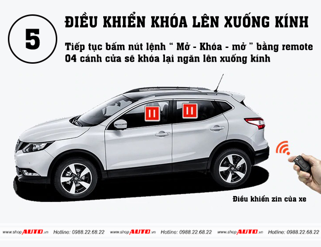 Lên xuống kính tự động xe ô tô