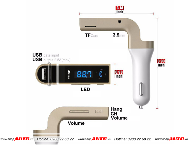 Kích thước cơ bản và các nút chức năng