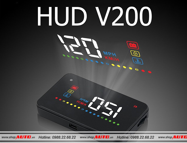 Hud V200 cho xe Kia Moring